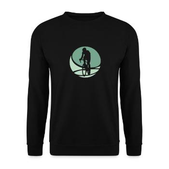 Cyclist Cyclist Cycling - Unisex Sweatshirt - black - Front - Alina (178cm) & Michal (187cm)