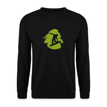 Snowboard Snowboardfahrer Snowboarder - Unisex Pullover - Schwarz - Vorne - Alina (178cm) & Michal (187cm)
