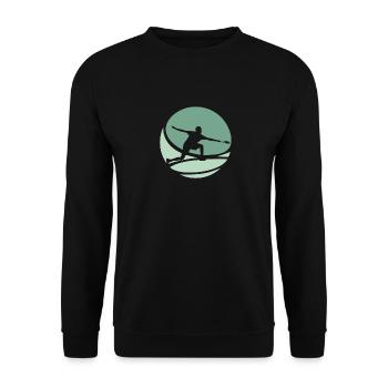 Badminton Racket Badminton Smash - Unisex Sweatshirt - black - Front - Alina (178cm) & Michal (187cm)