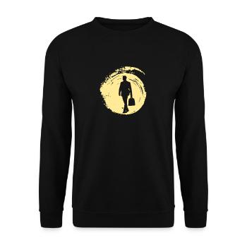 Banques Bourse de Wall Street - Sweat-shirt Unisexe - noir - Devant - Alina (178cm) & Michal (187cm)