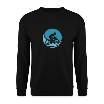 Fahrradfahrer Radfahren Fahrrad - Unisex Pullover - Schwarz - Vorne - Alina (178cm) & Michal (187cm)