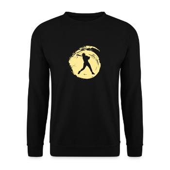 Baseball Pitcher Softballspieler - Unisex Pullover - Schwarz - Vorne - Alina (178cm) & Michal (187cm)