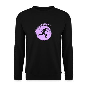Strandfußball Fußballspieler Beachball - Unisex Pullover - Schwarz - Vorne - Alina (178cm) & Michal (187cm)