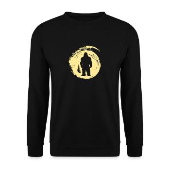 Yeti Bigfoot Big foot Yeti - Unisex Sweatshirt - black - Front - Alina (178cm) & Michal (187cm)