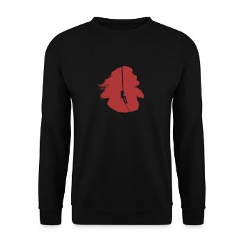 Bergsteigen Alpinist Felsklettern - Unisex Pullover - Schwarz - Vorne - Alina (178cm) & Michal (187cm)