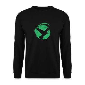 Flügel Vogelschwarm Tier - Unisex Pullover - Schwarz - Vorne - Alina (178cm) & Michal (187cm)