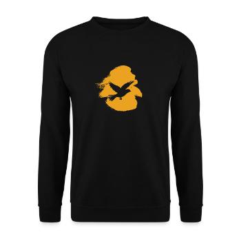 Flügel Vogel Vogelschwarm - Unisex Pullover - Schwarz - Vorne - Alina (178cm) & Michal (187cm)