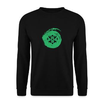 Cryptowährung Bitcoin Cryptocurrency - Unisex Sweatshirt - black - Front - Alina (178cm) & Michal (187cm)