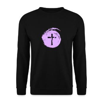 Croix Christ Verset Biblique - Sweat-shirt Unisexe - noir - Devant - Alina (178cm) & Michal (187cm)