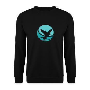 Vogelschwarm Flügel Fliegen - Unisex Pullover - Schwarz - Vorne - Alina (178cm) & Michal (187cm)