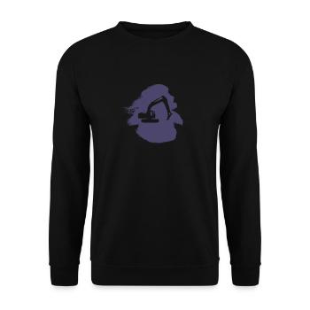 Baggerfahrerin Baustelle Bagger - Unisex Pullover - Schwarz - Vorne - Alina (178cm) & Michal (187cm)