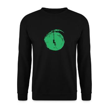 Bergsteiger Kletterer Bergsteigen - Unisex Pullover - Schwarz - Vorne - Alina (178cm) & Michal (187cm)