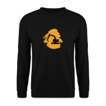 Baggerfahrer Hausbau Hausbau - Unisex Pullover - Schwarz - Vorne - Alina (178cm) & Michal (187cm)