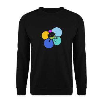 Botanisch Blume Botanik - Unisex Pullover - Schwarz - Vorne - Alina (178cm) & Michal (187cm)