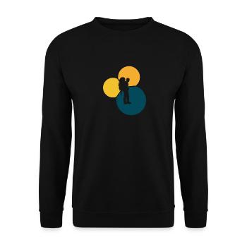 Backpacking Pilgrim Hiking - Unisex Sweatshirt - black - Front - Alina (178cm) & Michal (187cm)