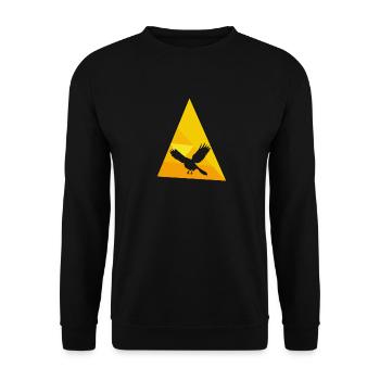Vogel Vogel Vogelschwarm - Unisex Pullover - Schwarz - Vorne - Alina (178cm) & Michal (187cm)