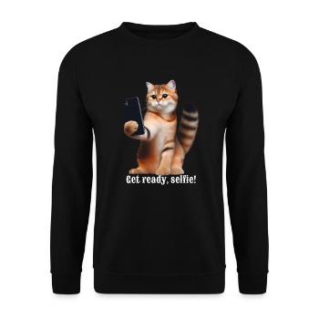 Get ready, selfie-7 - Unisex Sweatshirt - black - Front - Alina (178cm) & Michal (187cm)