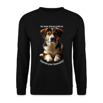 Express your humanity-1 - Unisex Sweatshirt - black - Front - Alina (178cm) & Michal (187cm)