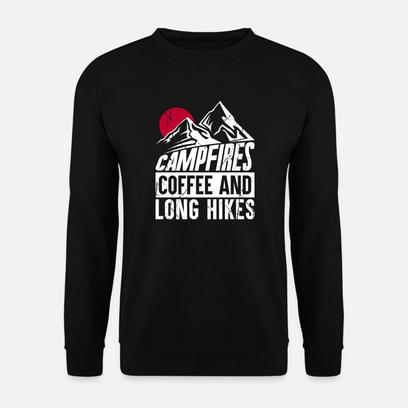 Campfires coffee and long hikes - Unisex Pullover - Schwarz