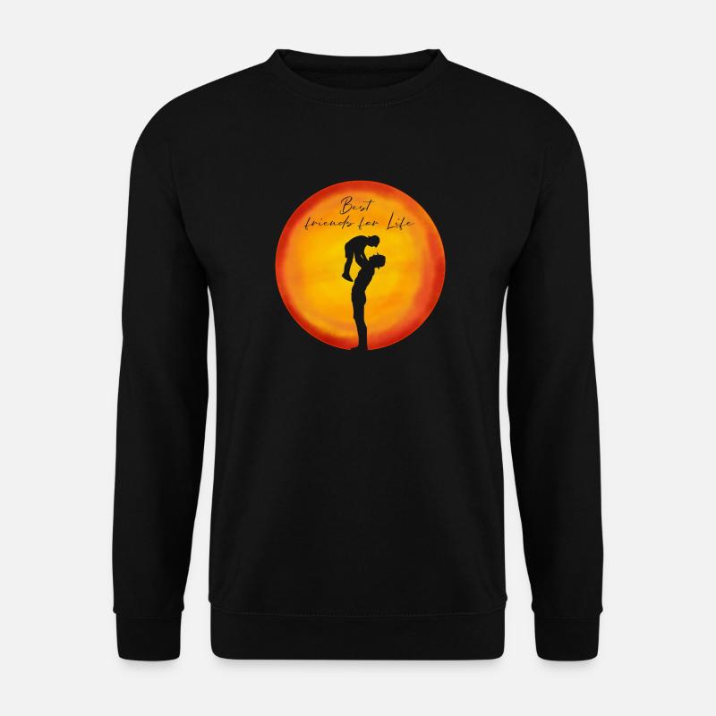 Beste Freunde fürs Leben - Väter und Sohn Sonne - Unisex Pullover - Schwarz