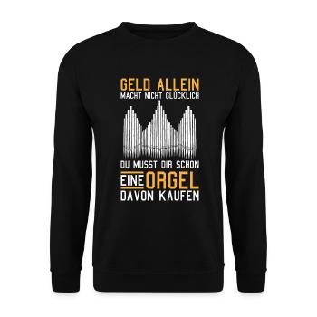 Orgel Leidenschaft Orgelspieler Pfeifenorgel Organ - Unisex Pullover - Schwarz - Vorne - Alina (178cm) & Michal (187cm)