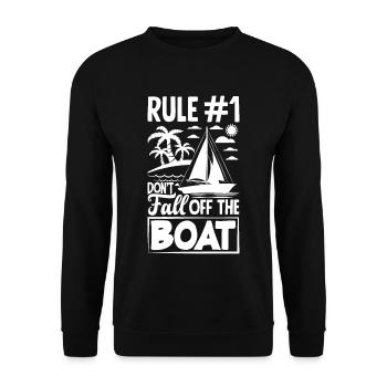 Rule 1 Don't Fall Off The Boat for a Seaman - Unisex Pullover - Schwarz - Vorne - Alina (178cm) & Michal (187cm)