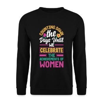 Nous célébrons les réalisations des femmes - Sweat-shirt Unisexe - noir - Devant - Alina (178cm) & Michal (187cm)