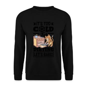 Trop froid pour suivre un régime, cuisons le réconfort - Sweat-shirt Unisexe - noir - Devant - Alina (178cm) & Michal (187cm)