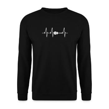 Guitar Heartbeat Guitarist Guitar Player - Unisex Sweatshirt - black - Front - Alina (178cm) & Michal (187cm)