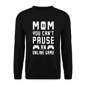Funny Video Games Quote Online Game - Unisex Sweatshirt - black - Front - Alina (178cm) & Michal (187cm)