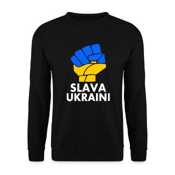 Slava ukraini - Unisex Sweatshirt - black - Front - Alina (178cm) & Michal (187cm)