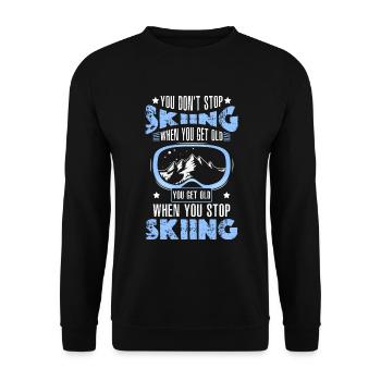 Wintersport Alpen Schnee Hobby - Unisex Pullover - Schwarz - Vorne - Alina (178cm) & Michal (187cm)
