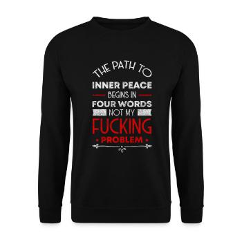 Problèmes, Plaisir, Humour Devise - Sweat-shirt Unisexe - noir - Devant - Alina (178cm) & Michal (187cm)