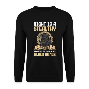Corbeau Corbeau Munin - Sweat-shirt Unisexe - noir - Devant - Alina (178cm) & Michal (187cm)
