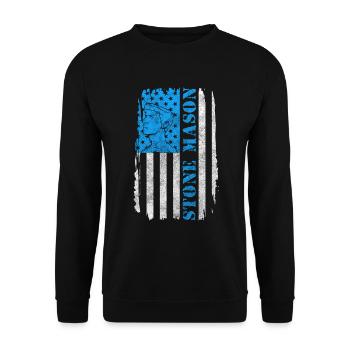 Steinmetz Beruf Handwerk Zunftwappen - Unisex Pullover - Schwarz - Vorne - Alina (178cm) & Michal (187cm)