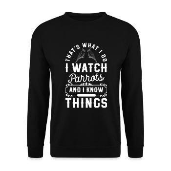 Ara Federn Schnabel Tropisch - Unisex Pullover - Schwarz - Vorne - Alina (178cm) & Michal (187cm)