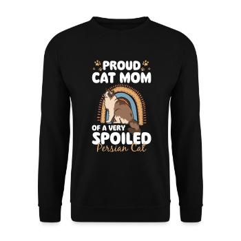 Perser Katze Katzendame Katzenfreund Pfote - Unisex Pullover - Schwarz - Vorne - Alina (178cm) & Michal (187cm)