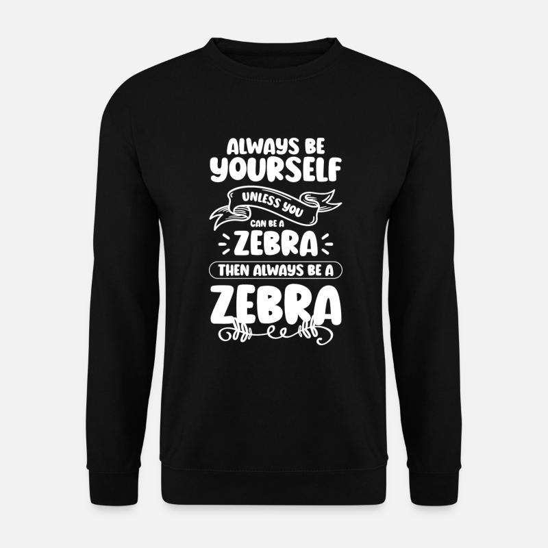 Zebra Afrika Steppenzebra - Unisex Pullover - Schwarz