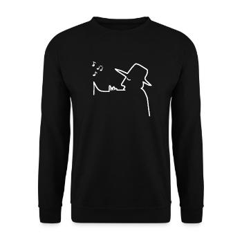Music Trumpet Sheet Music Melody Trumpeter Graphic - Unisex Sweatshirt - black - Front - Alina (178cm) & Michal (187cm)