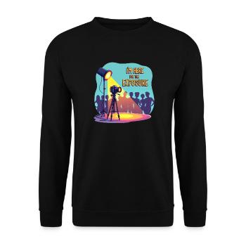 I'm Here For The Exposure Fotograph Videograph - Unisex Pullover - Schwarz - Vorne - Alina (178cm) & Michal (187cm)