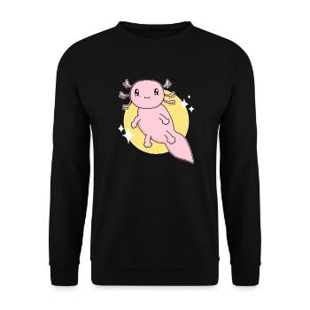 Axolotl - Sweat-shirt Unisexe - noir - Devant - Alina (178cm) & Michal (187cm)