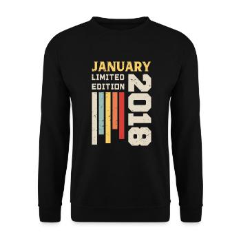 Janvier 2018 - Cadeau anniversaire Janvier 2018 - Sweat-shirt Unisexe - noir - Devant - Alina (178cm) & Michal (187cm)