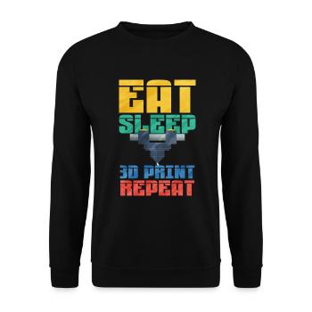 3D Printing - Unisex Sweatshirt - black - Front - Alina (178cm) & Michal (187cm)