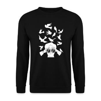 Bird Watching Ornithologist Twitcher Gift - Unisex Sweatshirt - black - Front - Alina (178cm) & Michal (187cm)