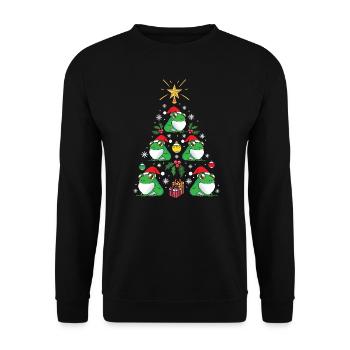 Amoureux des animaux drôle de grenouille arbre de Noël vacances - Sweat-shirt Unisexe - noir - Devant - Alina (178cm) & Michal (187cm)