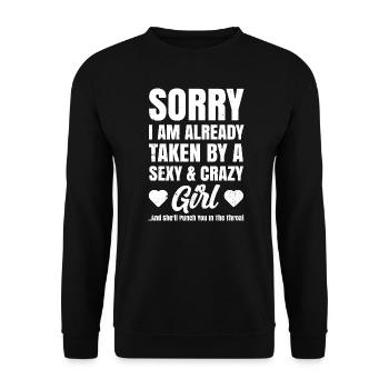 Funny Valentine Quotes Men Gift for Him Boyfriend - Unisex Sweatshirt - black - Front - Alina (178cm) & Michal (187cm)