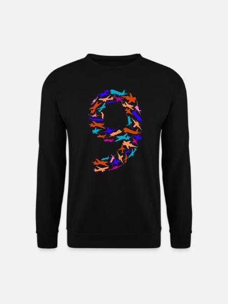 Geburtstag Junge 9 Jahre Flugzeug Flugzeuge - Unisex Pullover - Schwarz