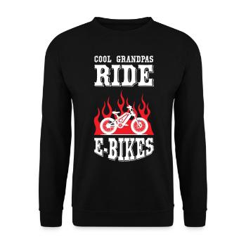 Cool Grandpas Ride Vélo Électrique - Sweat-shirt Unisexe - noir - Devant - Alina (178cm) & Michal (187cm)