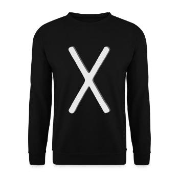 Futhark Runic Alphabet Gebo - Unisex Sweatshirt - black - Front - Alina (178cm) & Michal (187cm)