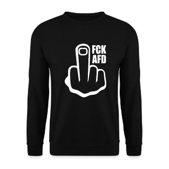 Fck afd - Unisex Pullover - Schwarz - Vorne - Alina (178cm) & Michal (187cm)
